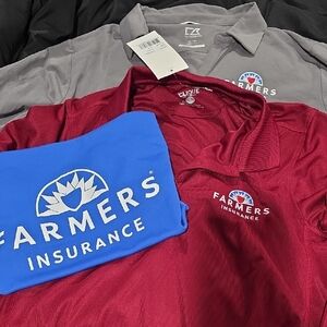 Farmers Insurance Womens Branded Polo Bundle - Red, Blue, Gray